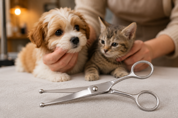 Safety-Tip Grooming Shears for Puppies & Kittens - Rounded Ball Tip
