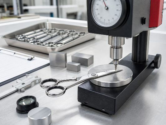HRC Hardness Diamond Indenter Testing on Scissor Blade