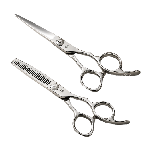Custom engraving and logo service – laser engraving a brand logo onto professional hair scissors