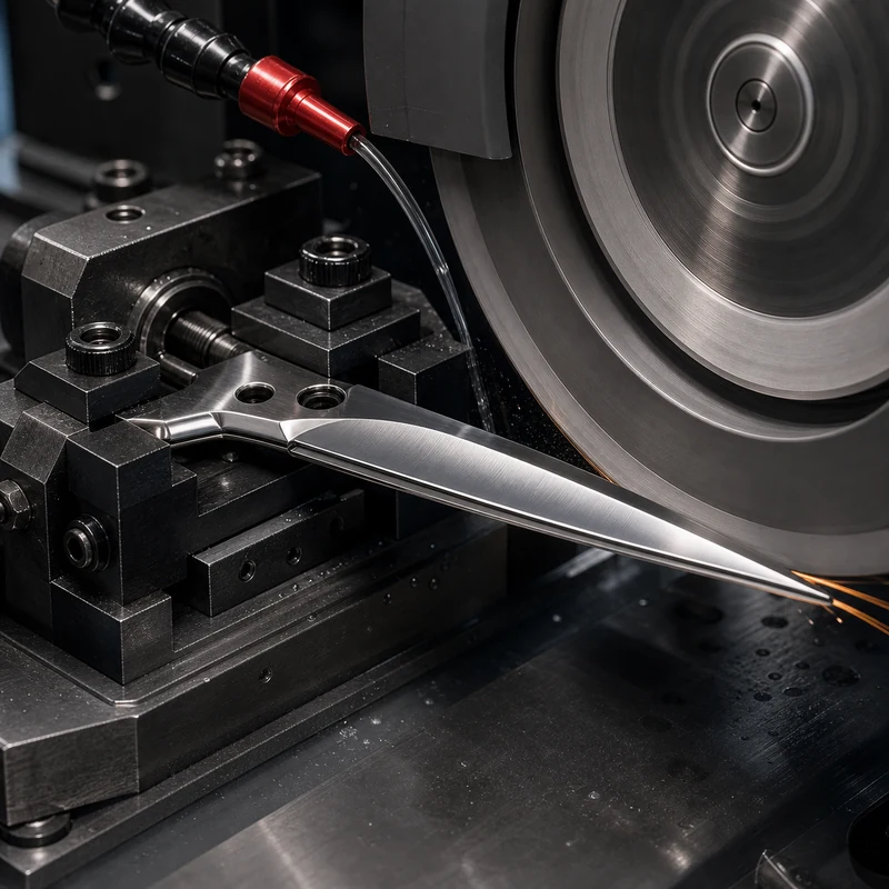 CNC edge grinding detail for convex professional hair scissors blades