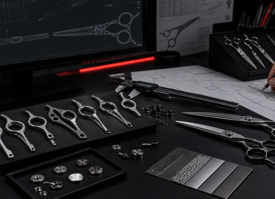 Full custom OEM salon shears design and prototype development