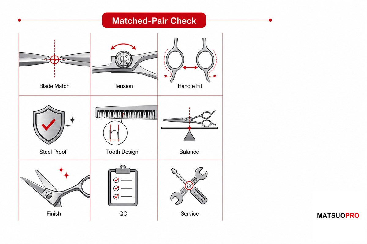 The 9-Point Matched-Pair Failure Check for Hair Cutting Scissors and Thinning Shears - MATSUOPRO