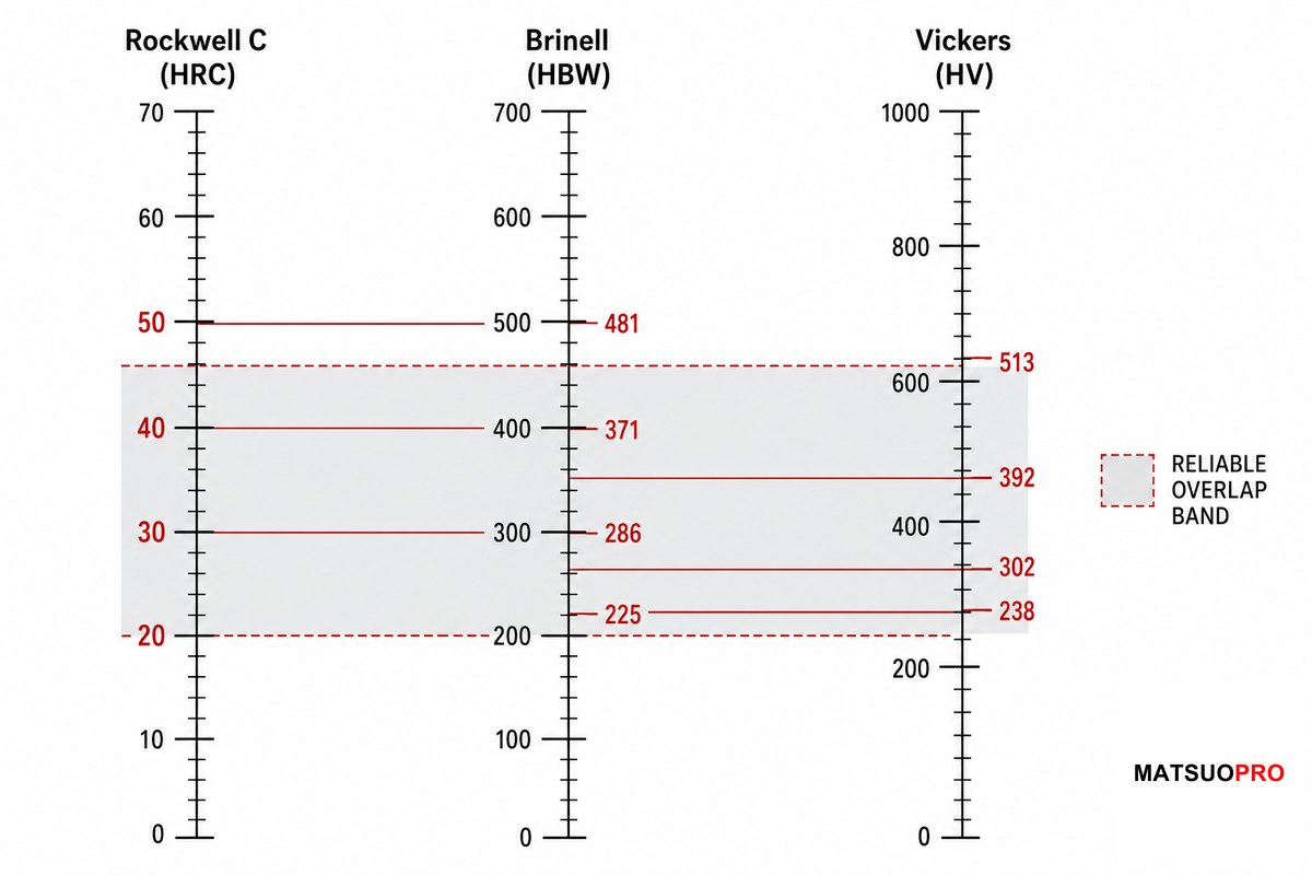 Converting Between Hardness Scales: Brinell, Vickers & HRC — Mackay
