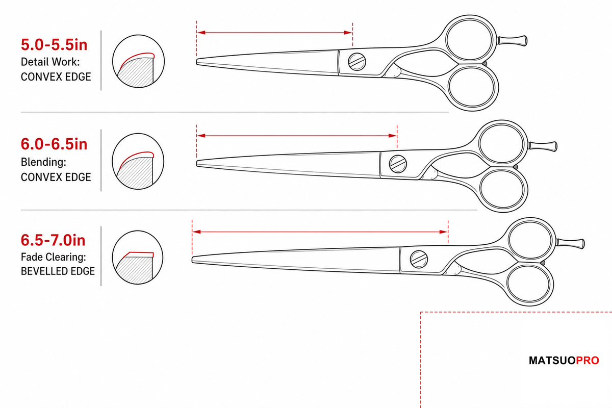 Matching Grade and Blade Length to Barber Work: The 9-Technique Blade Matrix — Mackay Hair Scissors