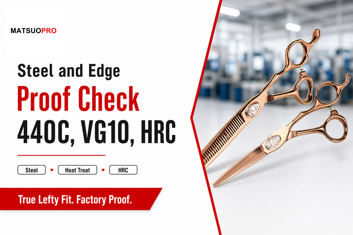Steel and Edge: 440C, VG10, ATS-314, Cobalt, and HRC - Mackay Hair Scissors