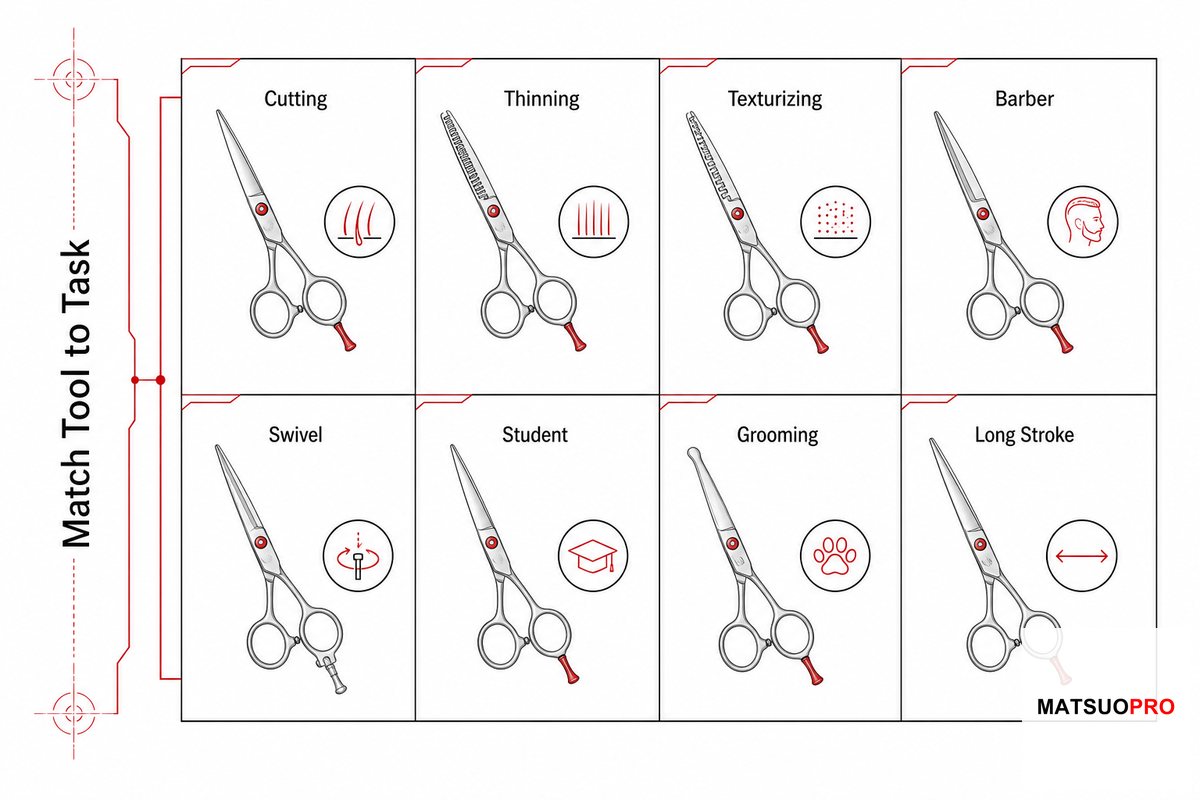 Cutting, Thinning, Texturizing, Barber, and Grooming Variants - Mackay Hair Scissors