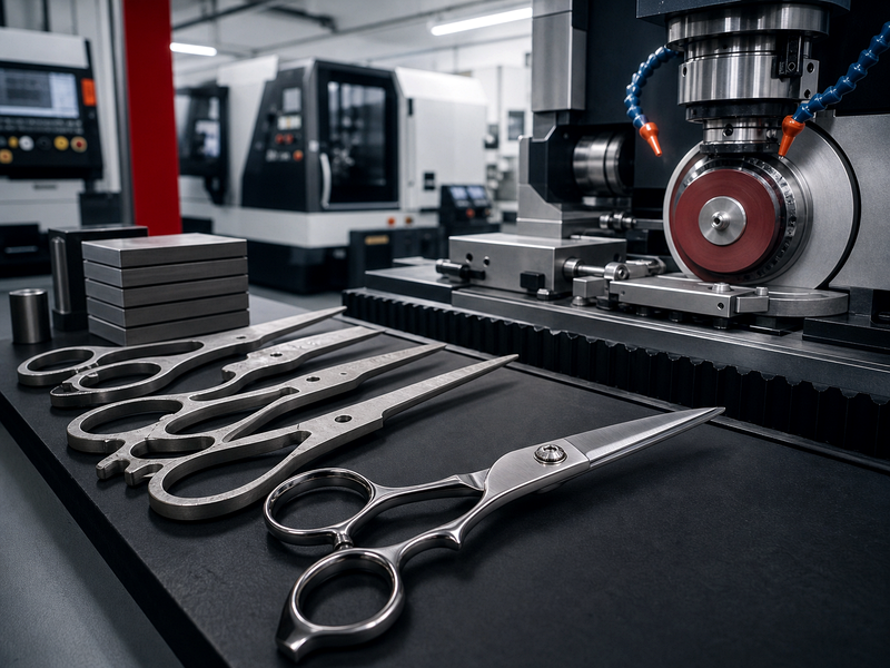 Precision heat-treatment and manufacturing process of Japanese steel salon shears