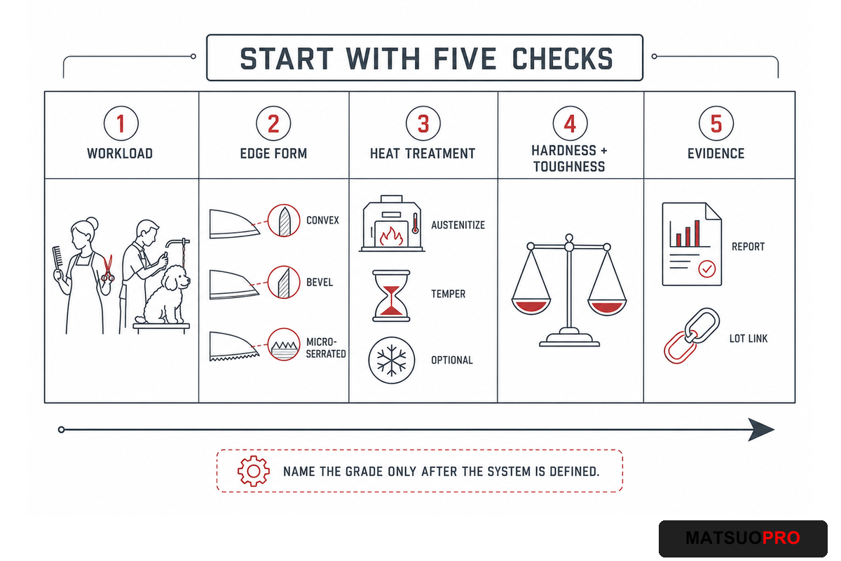 1. Start With Five Checks, Not a “Best Steel” List — MATSUOPRO