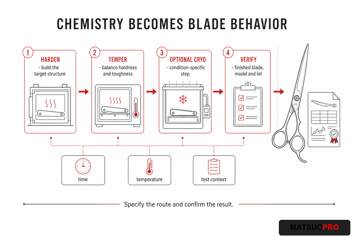 4. Heat Treatment Converts Chemistry Into Cutting Behaviour — MATSUOPRO