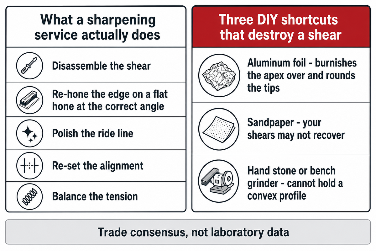 Sharpening Dog Grooming Scissors: What a Service Does, and Why DIY Ruins a Convex Edge — MATSUOPRO