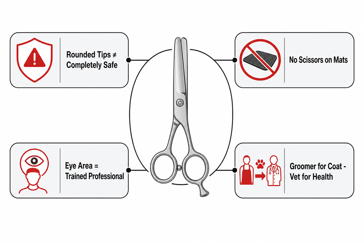 FAQ summary for using safety-tip shears on puppies and kittens