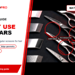 MATSUOPRO poster showing why professional hair shears are used instead of regular scissors