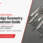 Convex vs bevel scissors: 15-20 degree hand-honed convex angle, 58-62 HRC hardness (Mackay Hair Scissors)