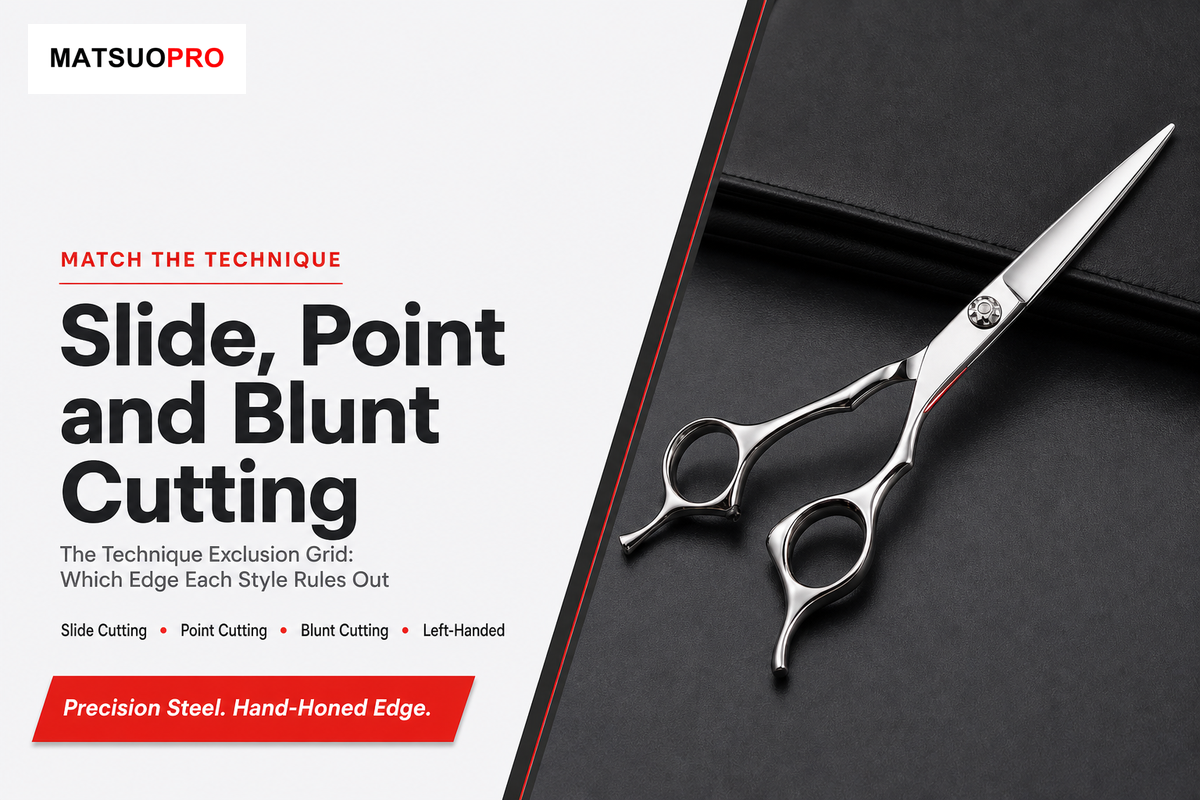 Technique Exclusion Grid: convex suits slide/point/dry cutting; bevel suits blunt cutting (convex-vs-bevel guide)