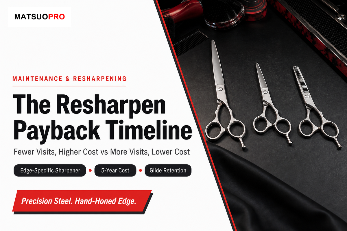 Convex needs fewer but pricier edge-specific sharpening visits over five years than bevel (Resharpen Payback Timeline)