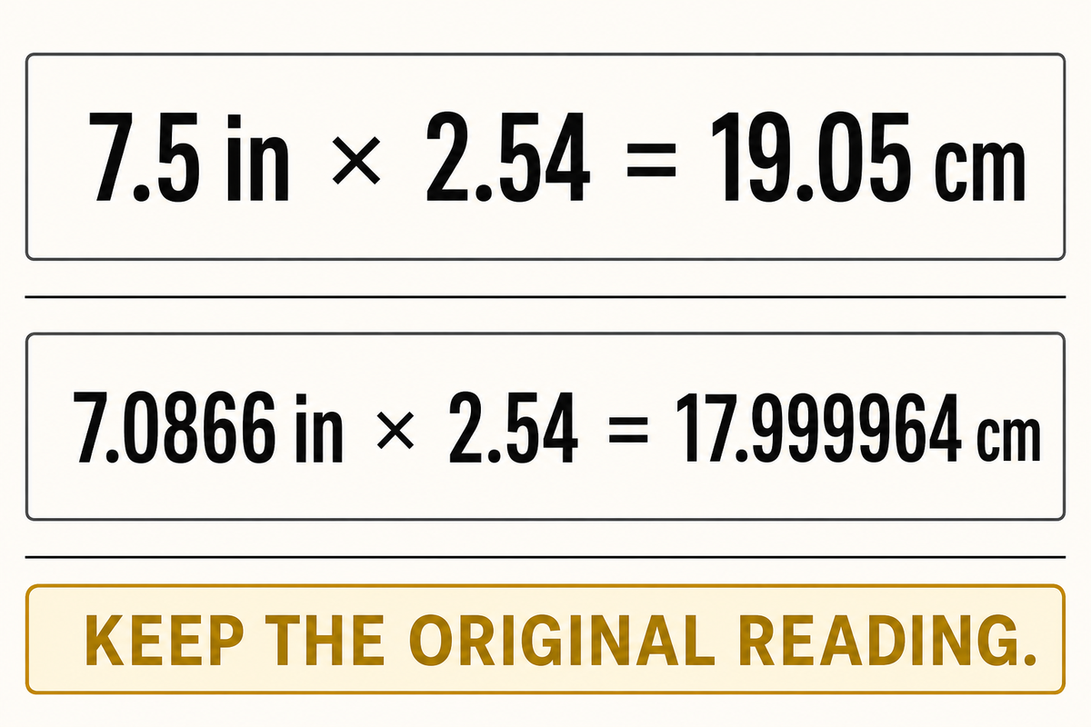 Inches to CM: Multiply by 2.54 — MATSUOPRO