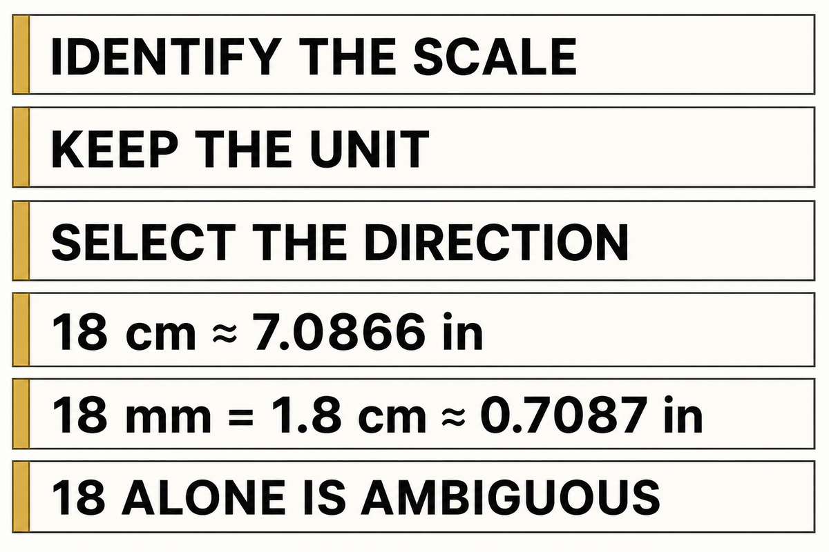 Read a Centimeter Ruler Before Converting — MATSUOPRO