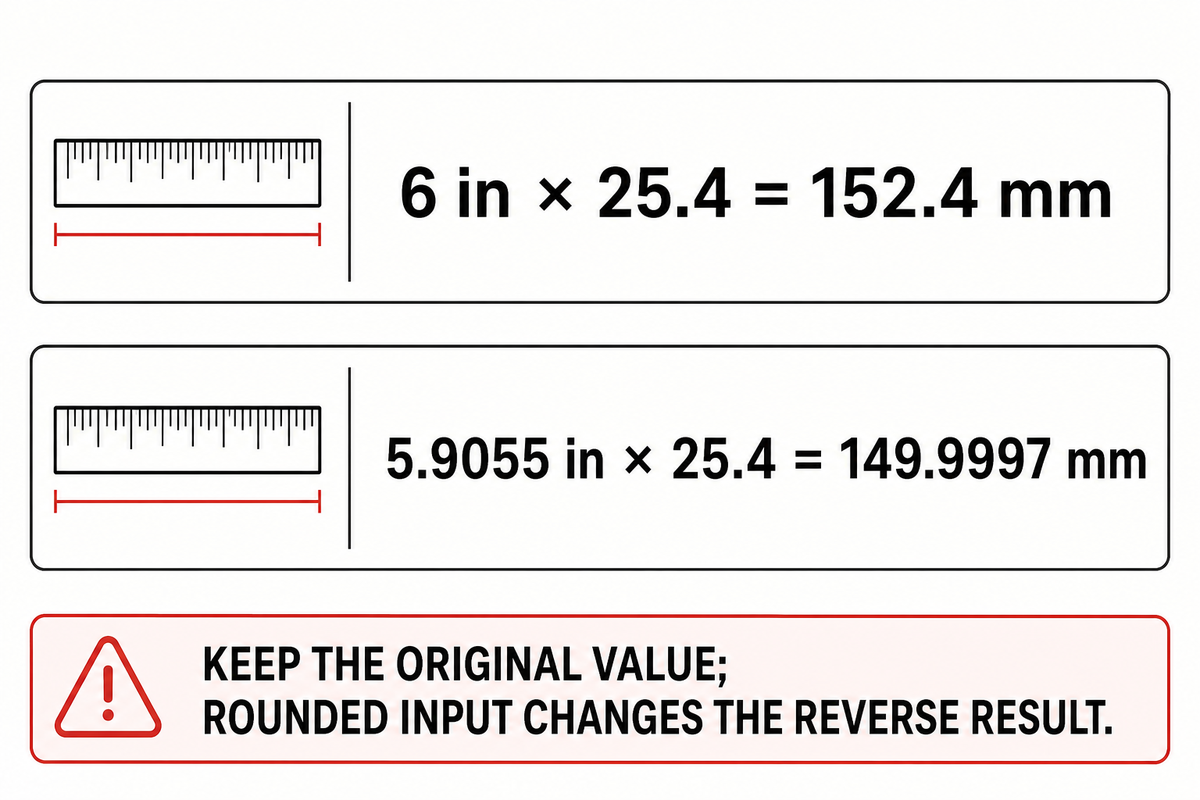 Inches to MM: Reverse the Formula — MATSUOPRO