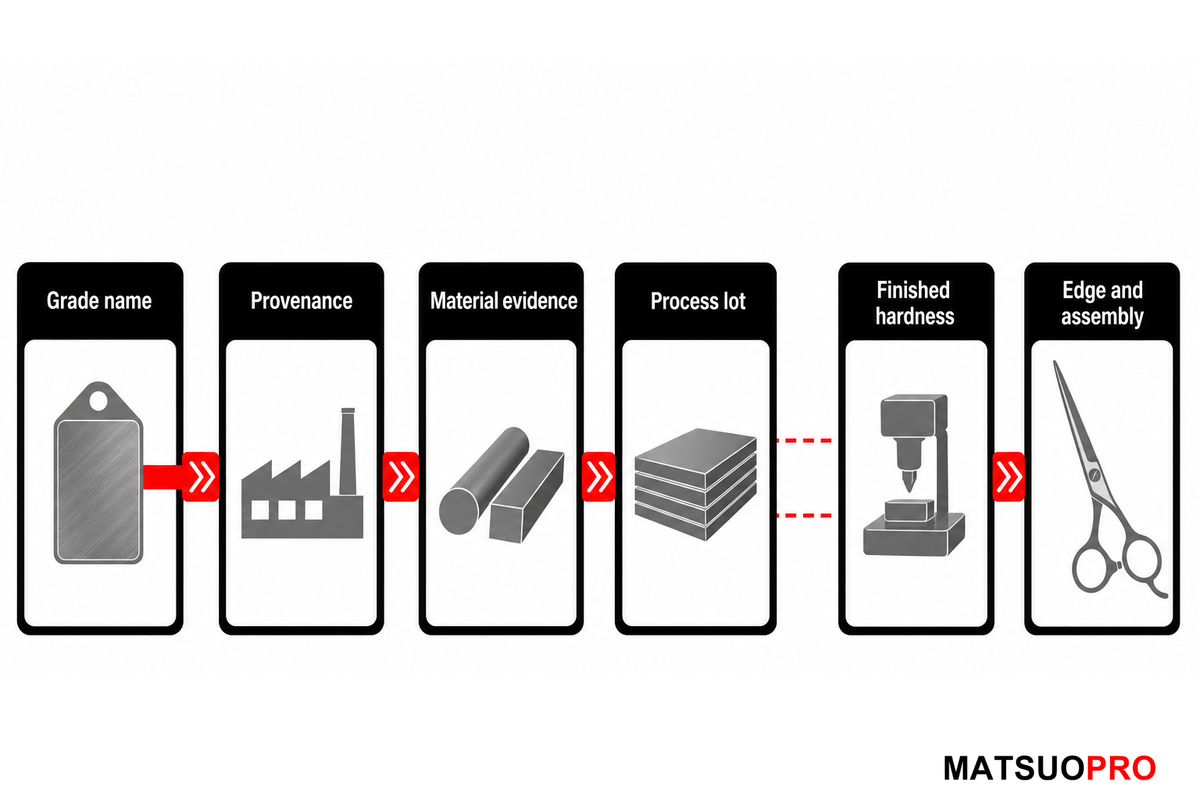 Six-stage Label-to-Edge Evidence Chain for verifying ATS-314 shears