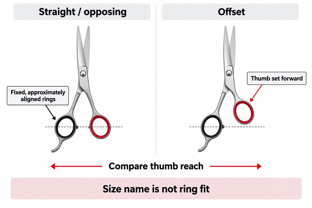 Offset advances the thumb ring; compare reach separately from nominal size and actual length (Ichiro/Sam Villa).